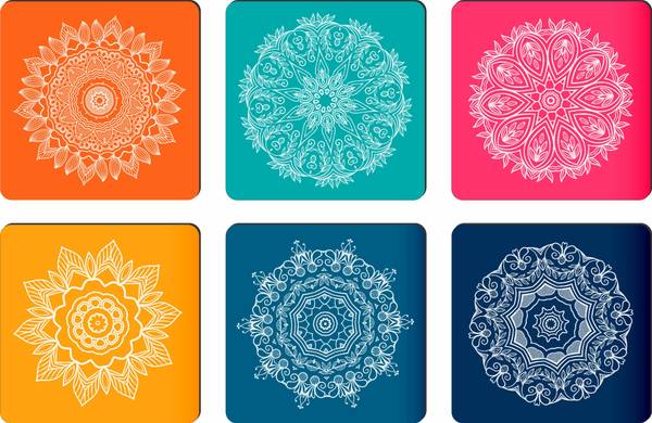 APS Art Plus Store Square Reversible Wood Coaster Set