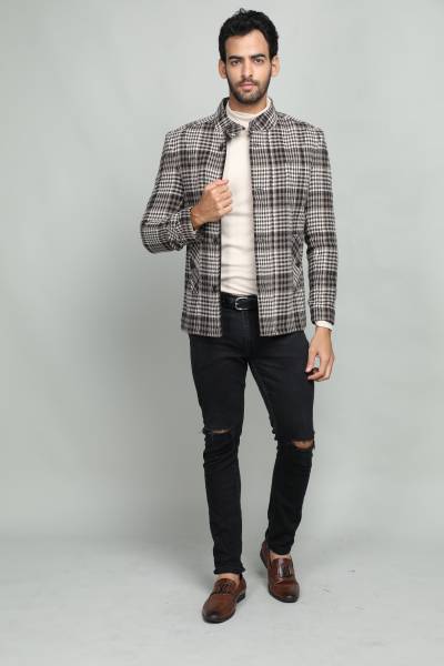 DLANXA Tweed Checkered Coat