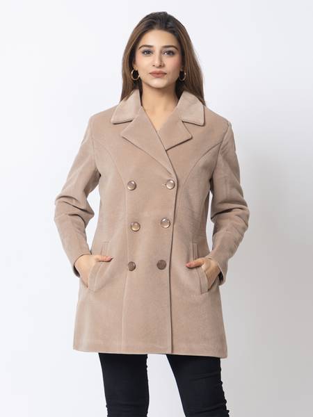 LADY LEAF Suede Self Design Coat