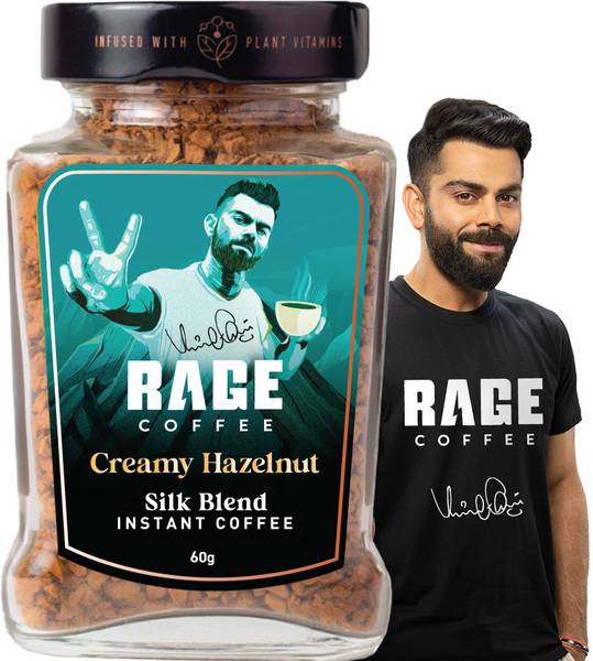 RAGE Flavoured Instant Coffee | Creamy Hazelnut Silk Blend 60 GMs | 100% Pure Coffee Instant Coffee