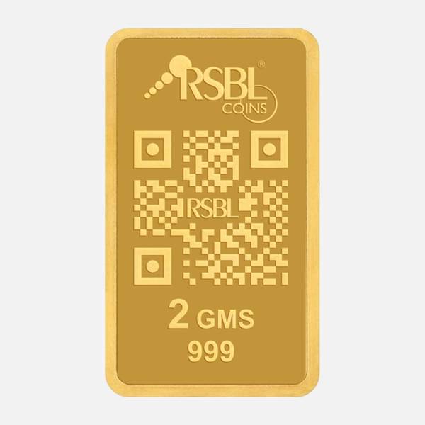 RSBL Precious Certified Elegant Rose Design 24 (999) K 2 g Yellow Gold Bar