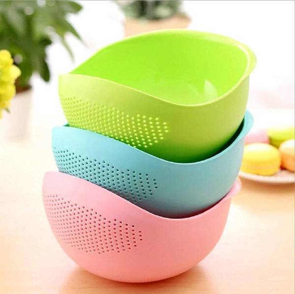 Aspire Plastic Fruit Bowl Thick Drain Basket for Rice Fruit and