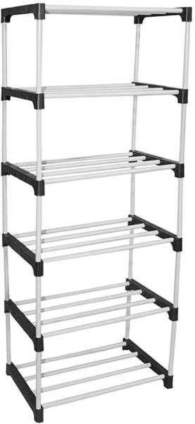 Hanfiya Shoe Rack with Shelf Foldable & Durable Plastic Footwear Stand PVC Collapsible Wardrobe