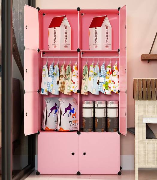 MEVIGO 8-Door 8-Shelf Plastic Collapsible Cupboard PC Collapsible Wardrobe