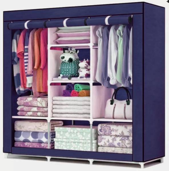 Seshekhu 1 Door 8 Shelf Fabric Plastic PVC Collapsible Wardrobe