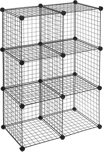 Kienlix Metal Powder Coated 6 Cube Wire Storage Shelves Carbon Steel Collapsible Wardrobe