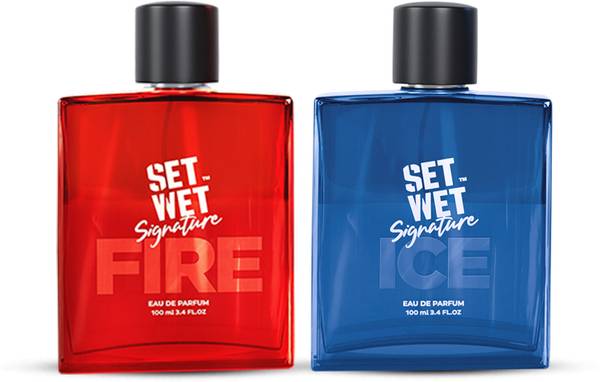 SET WET Fire & Ice Perfume for Men, Woody & Citrusy Long Lasting Perfume, Pack of 2 Eau de Parfum - 200 ml