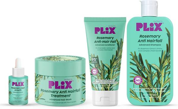The Plant Fix Plix Rosemary Anti Hairfall Kit - Serum, Shampoo, Conditioner & Hair Mask | Unisex
