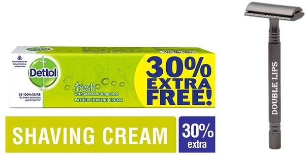 Dettol FRESH Lather Shaving Cream 1pc With Stainless Steel Shaving Razer 1pc