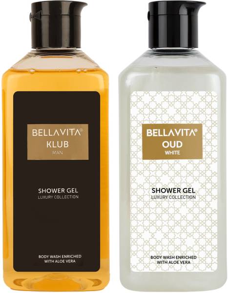 Bella vita organic KLUB MAN & OUD WHITE Shower Gel|2x250ML|Helps in Hydrating & Moisturising Skin