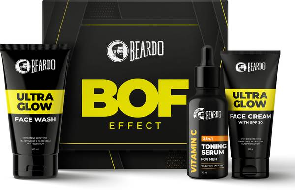 BEARDO BOF Skin Pro Kit | Ultraglow Face Wash, Ultraglow Face Cream, Vitamin C Toning Serum