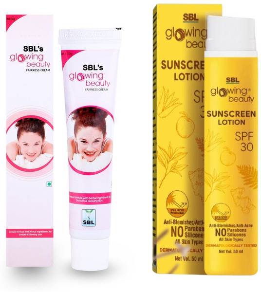 SBL GLOWING BEAUTY FAIRNESS CREAM & SUNSCREEN LOTION