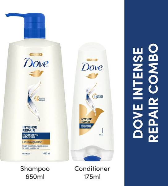 DOVE Intense Repair Shampoo 650ml & Conditioner 175ml (Combo Pack)