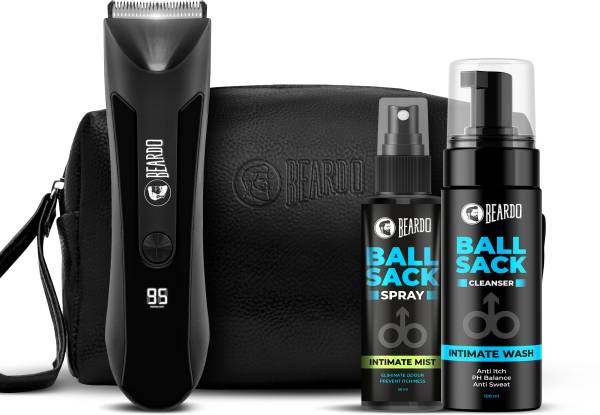 BEARDO Intimate Care Travel Kit | Incrediball Trimmer, Intimate Wash & Mist With Pouch