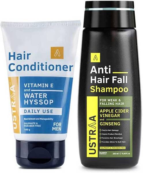 USTRAA Anti Hair Fall Shampoo - 250 ml & Daily Use Hair Conditioner - 100 g