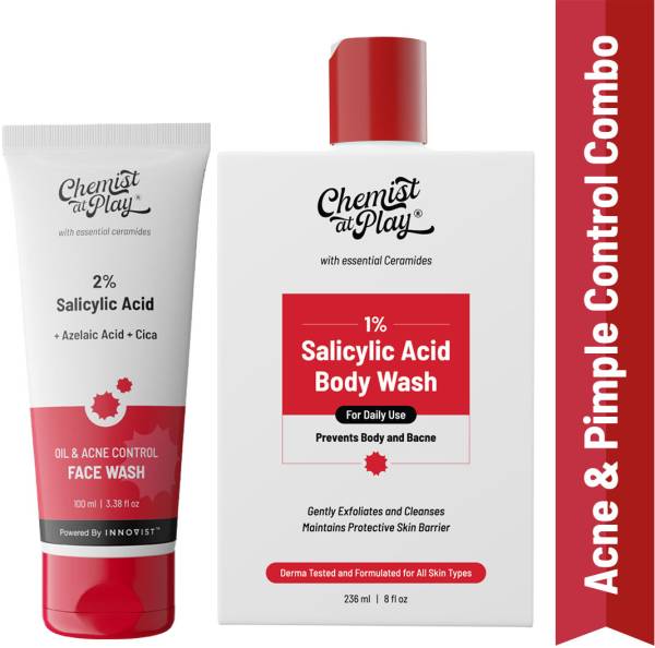 Chemist at Play Acne, Oil & Pimple Control Combo with Face wash & Body Wash with Salicylic Acid