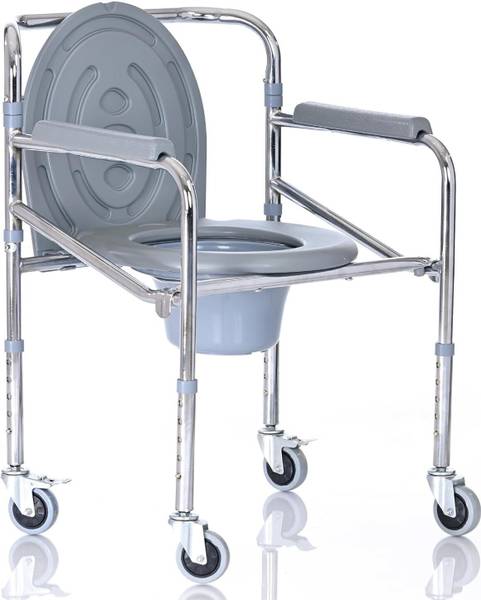 Renewa REN-W37 Commode Chair with Wheels for adults, bathroom chair for patient Commode Chair
