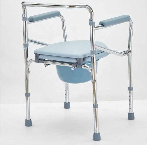 HealthEmate Height adjustable foldable Commode Chair