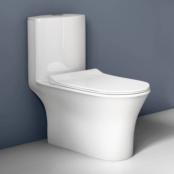 Plantex Commode for Toilet/Ceramic One Piece Toilet/Rimless Washdown Flush Commode with Soft Closing Toilet Seat - S Trap Outlet (APS-2019) Western Co...