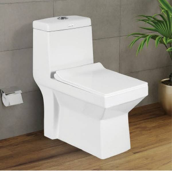 D O T Premium Quality Western Toilet/Water Closet/Commode With Soft Close Toilet Seat S/1005 "S" Trap 225MM (9 inch) One Piece Western Commode