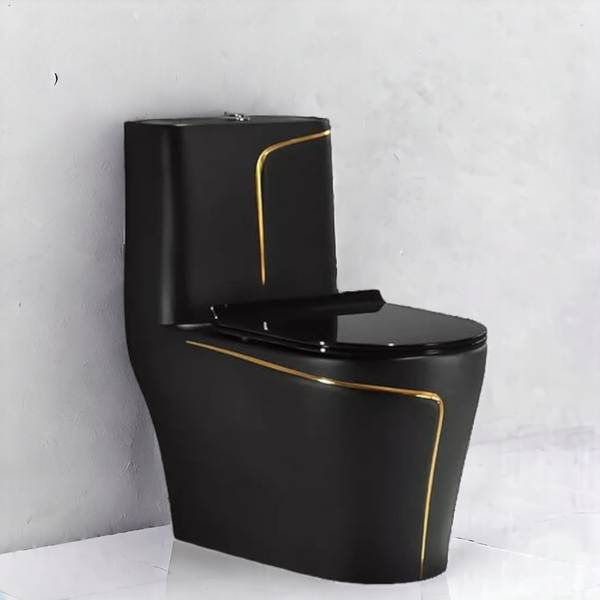 moonart black yellow line 1010 Western Commode