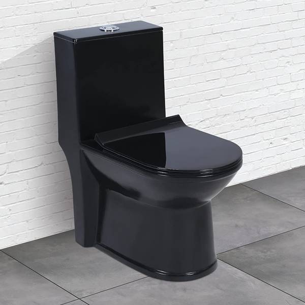 Impulse by Plantex Platinium Ceramic One Piece Western Toilet Commode With Soft Close Toilet Seat APS-745-LEXUS-BLK Western Commode