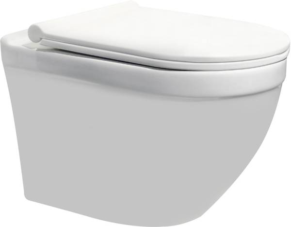 Hindware Italian Collection Pearl Rimless EWC with Duroplast Soft Close Cover 523961 Western Commode
