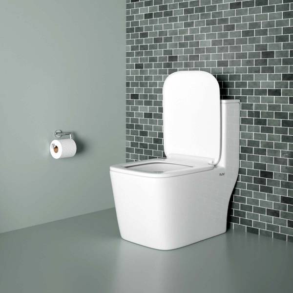 Ruhe Athos One-Piece Rimless S-Trap Siphonic Western Toilet | High-Grade Ceramic | Soft-close Seat | Dual Flush | Anti-bacterial Glaze | Floor Mounted...