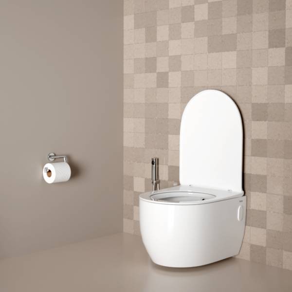 Ruhe Summer Wall-Hung Rimless P-Trap Western Toilet | High-Grade Ceramic | Anti-Bacterial Glaze | Soft Close Seat | Tornado Flushing System | Wall Mou...
