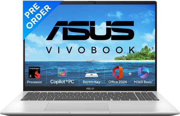 ASUS Vivobook 16 (2025), Copilot + PC with Office 2024 + M365 Basic*, AI PC Qualcomm Snapdragon X - (16 GB/512 GB SSD/Windows 11 Home) X1607QA-MB050WS...