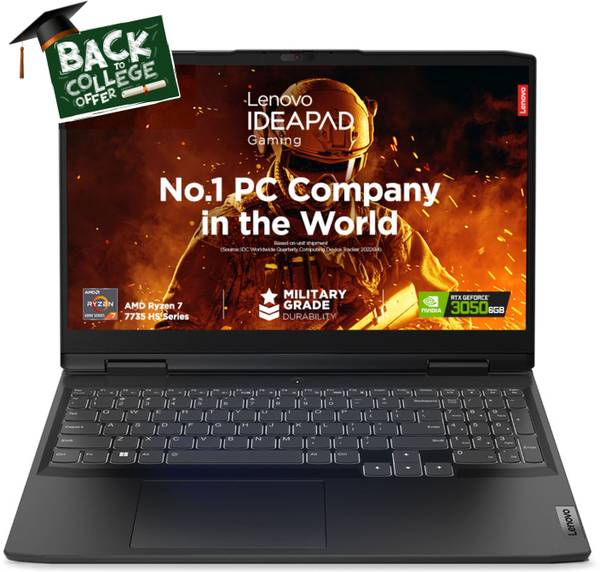 Lenovo IdeaPad Gaming 3 AMD Ryzen 7 Octa Core 7735HS - (16 GB/512 GB SSD/Windows 11 Home/6 GB Graphics/NVIDIA GeForce RTX 3050) 15ARH7 Gaming Laptop