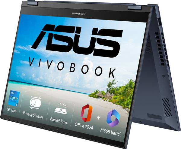 ASUS Vivobook S14 Flip (2025) with Office 2024 + M365 Basic* Intel Core i5 13th Gen 13420H - (16 GB/512 GB SSD/Windows 11 Home) TP3402VAO-LZ619WS 2 in...