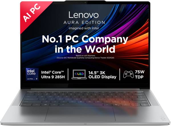 Lenovo Yoga Pro 7 Aura Edition 3K OLED AI PC Intel Core Ultra 9 285H - (32 GB/1 TB SSD/Windows 11 Home) 14IAH10 Thin and Light Laptop
