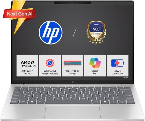 HP OmniBook 7 Aero AMD Ryzen AI 7 Octa Core AI 7 350 - (16 GB/512 GB SSD/Windows 11 Home) 13-bg1456AU Thin and Light Laptop