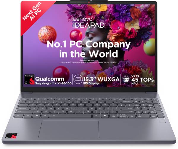 Lenovo IdeaPad Slim 3 Qualcomm Snapdragon X - (16 GB/512 GB SSD/Windows 11 Home) 15Q8X10 Thin and Light Laptop