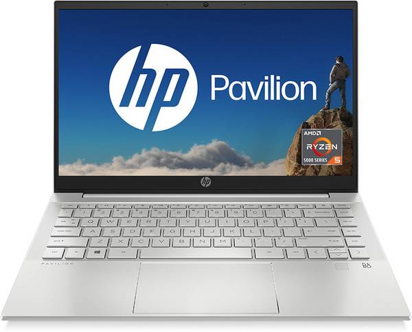HP Pavilion Ryzen 5 Hexa Core 5625U - (8 GB/512 GB SSD/Windows 11 Home) 14-EC1003AU Thin and Light Laptop  (14 Inch, Natural Silver, 1.41 Kg, With MS Office)