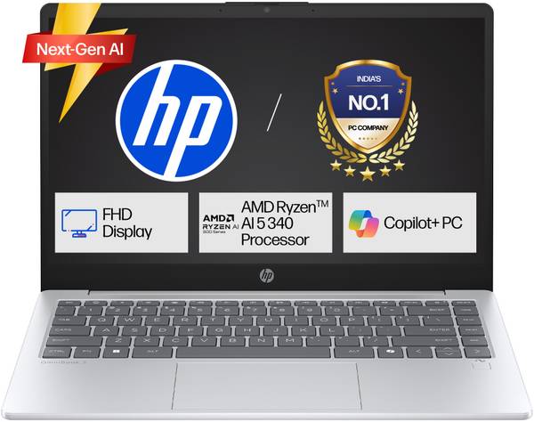 HP Omnibook 3 AMD Ryzen AI 5 Hexa Core 340 - (16 GB/512 GB SSD/Windows 11 Home) 15-fn0007AU Thin and Light Laptop