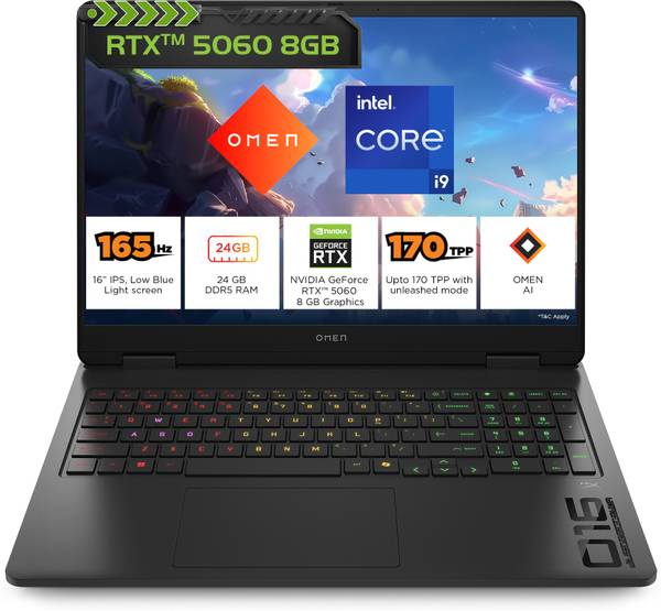 HP OMEN Intel Core i9 14th Gen 14900HX - (24 GB/1 TB SSD/Windows 11 Home/8 GB Graphics/NVIDIA GeForce RTX 5060) 16-am0279TX Gaming Laptop