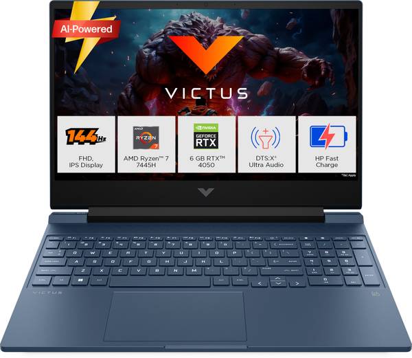 HP Victus AMD Ryzen 5 Hexa Core 7445H - (16 GB/512 GB SSD/Windows 11 Home/6 GB Graphics/NVIDIA GeForce RTX 4050) 15-fb3130AX Gaming Laptop