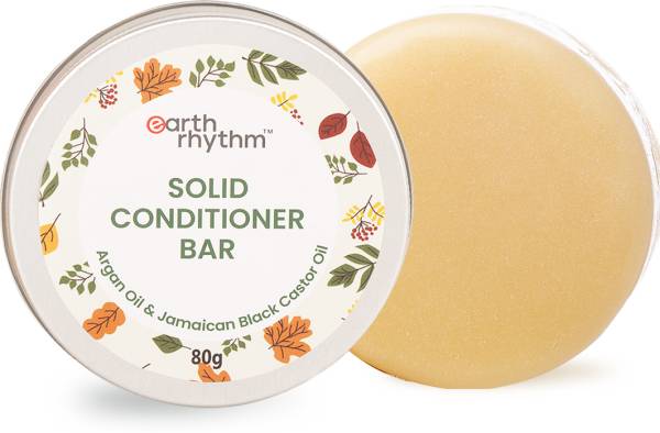 Earth Rhythm Soapworks Solid Conditioner Bar with Argan & Castor oil, For Wavy & Curly Hair, Certified Natural, Plastic Free - 80 GM