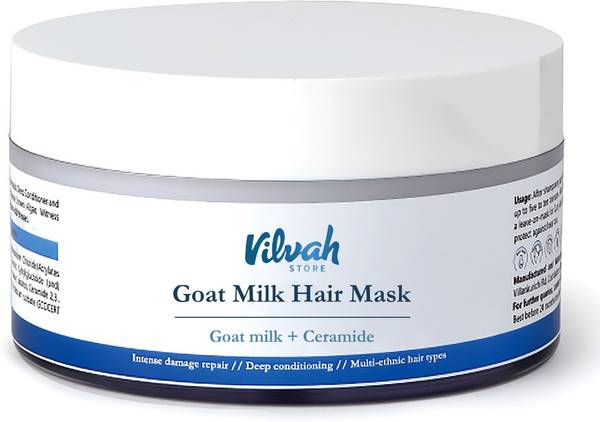 Vilvah Store Goat Milk Hair Mask| Deep Nourishing Cream | Sulphate & Paraben Free | 200g
