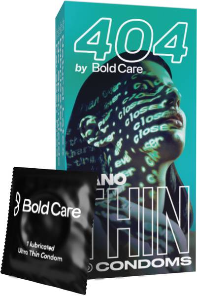 Bold Care Super Nano Thin Condoms For Men | 10 Units | Intense Fit with a Natural Feel Condom