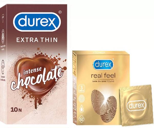 DUREX Chocolate Flavoured 10s + Real Feel 3s Condom