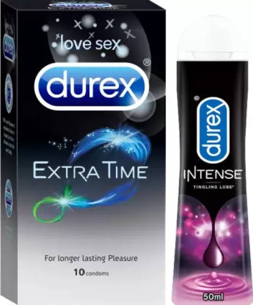 DUREX Extra Time condom 10s and Lube Intense Lubricant Gel Condom