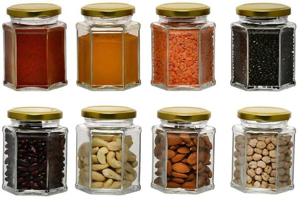 Urva Fashion Glass Grocery Container - 250