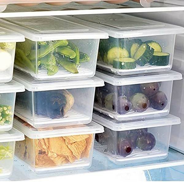 prayati 5 Fridge Storage Boxes Storage Containers (1500 ML ) Storage Basket  - 1500 ml Plastic Fridge Container