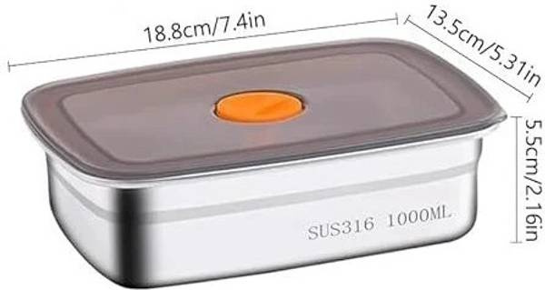 NAKSHT Stainless Steel Fridge Container - 1000 ml
