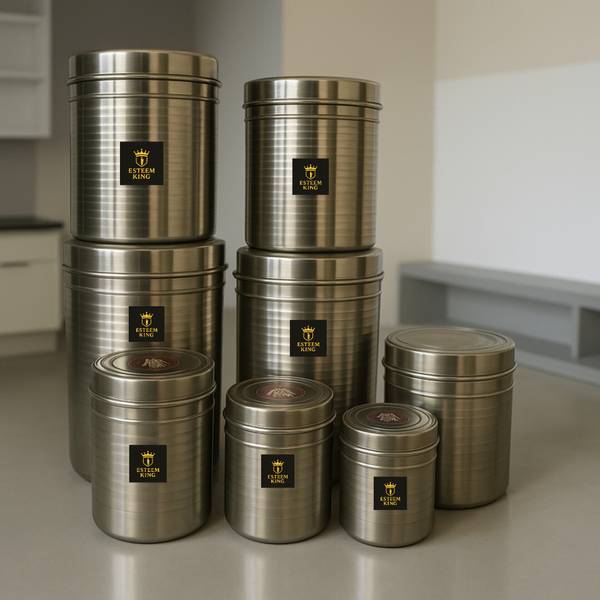 ESTEEM KING Stainless Steel Grocery Container - 0.2 kg, 0.35 kg, 0.5 kg, 1 kg, 1.5 kg, 2 kg, 2.5 kg, 3 kg