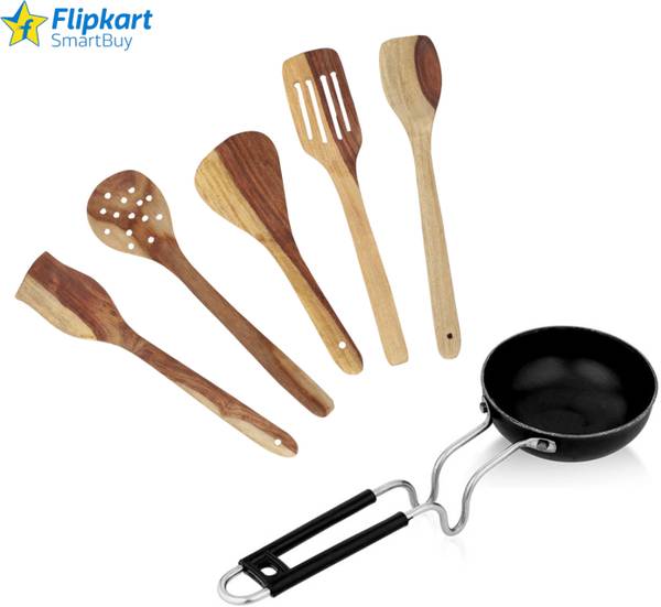 Flipkart SmartBuy Kitchen Combo Set Heavy Iron Tadka Pan & Spatula