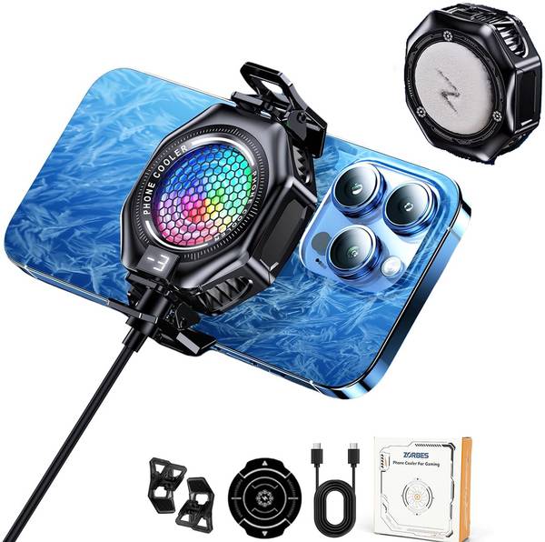 Zorbes Magnetic Phone Cooler with RGB LED and 3 Cooling Levels Ergonomic Cooling Pad